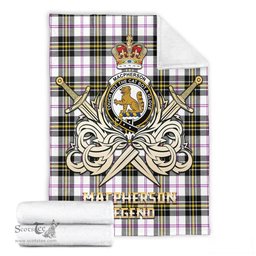 ScotsTee Shop Scottish MacPherson Dress Modern Clan Crest Tartan Blanket The Golden Sword of Courageous Legacy Blanket