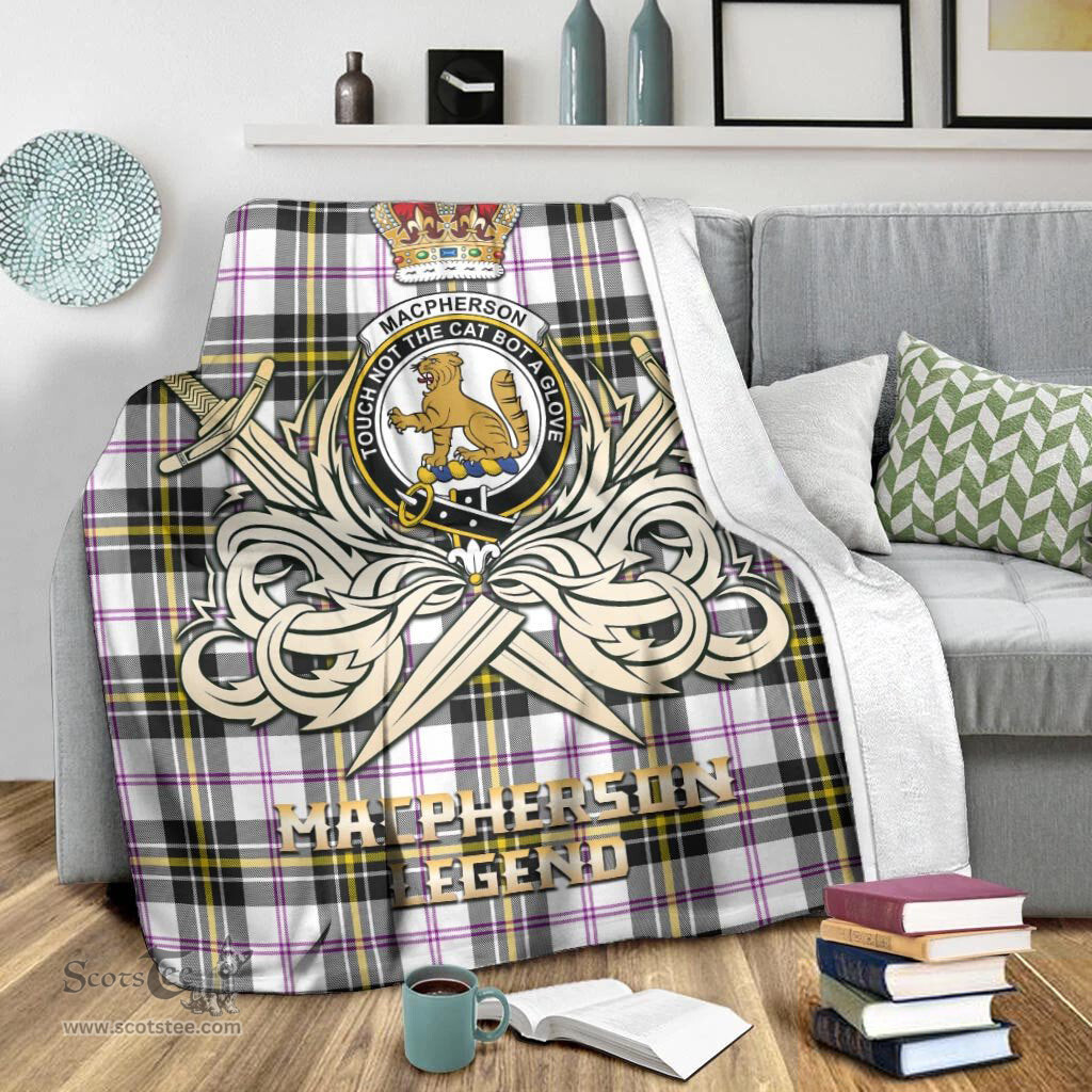 ScotsTee Shop Scottish MacPherson Dress Modern Clan Crest Tartan Blanket The Golden Sword of Courageous Legacy Blanket