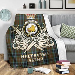 ScotsTee Shop Scottish MacTavish Hunting Clan Crest Tartan Blanket The Golden Sword of Courageous Legacy Blanket