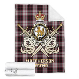 ScotsTee Shop Scottish MacPherson Clan Crest Tartan Blanket The Golden Sword of Courageous Legacy Blanket