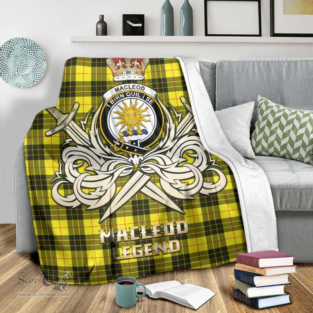 ScotsTee Shop Scottish MacLeod of Lewis Modern Clan Crest Tartan Blanket The Golden Sword of Courageous Legacy Blanket