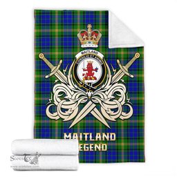 ScotsTee Shop Scottish Maitland Clan Crest Tartan Blanket The Golden Sword of Courageous Legacy Blanket