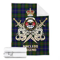 ScotsTee Shop Scottish MacLeod of Harris Modern Clan Crest Tartan Blanket The Golden Sword of Courageous Legacy Blanket