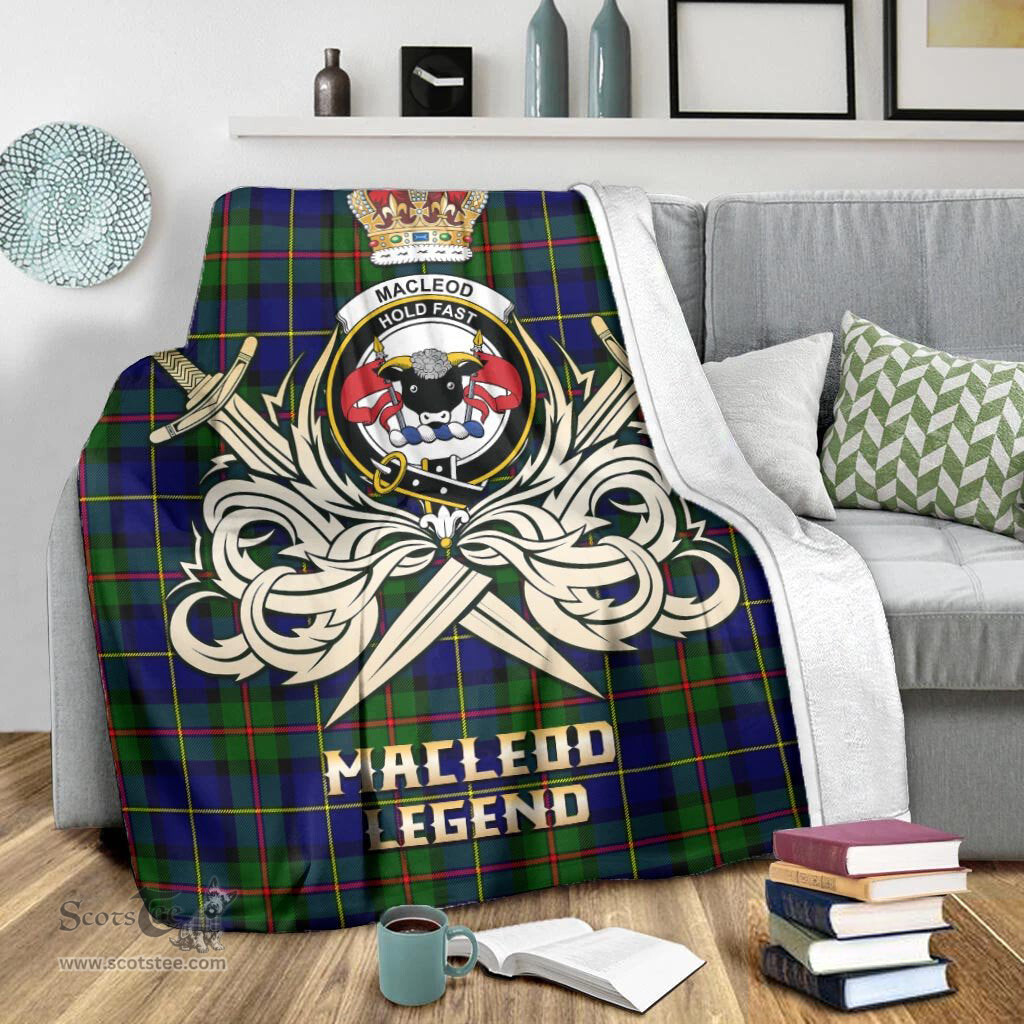 ScotsTee Shop Scottish MacLeod of Harris Modern Clan Crest Tartan Blanket The Golden Sword of Courageous Legacy Blanket