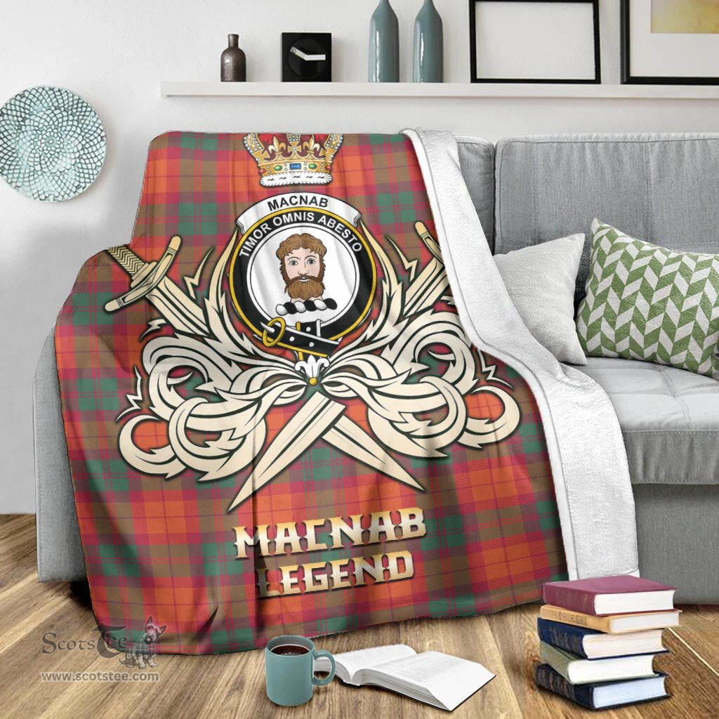 ScotsTee Shop Scottish MacNab Ancient Clan Crest Tartan Blanket The Golden Sword of Courageous Legacy Blanket