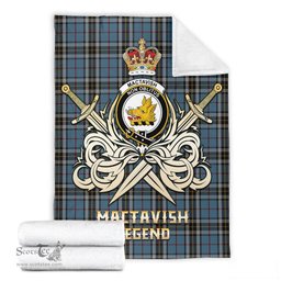 ScotsTee Shop Scottish MacTavish Dress Clan Crest Tartan Blanket The Golden Sword of Courageous Legacy Blanket