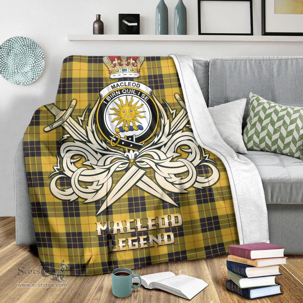 ScotsTee Shop Scottish MacLeod of Lewis Ancient Clan Crest Tartan Blanket The Golden Sword of Courageous Legacy Blanket