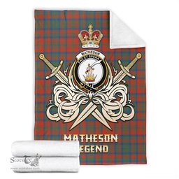 ScotsTee Shop Scottish Matheson Ancient Clan Crest Tartan Blanket The Golden Sword of Courageous Legacy Blanket