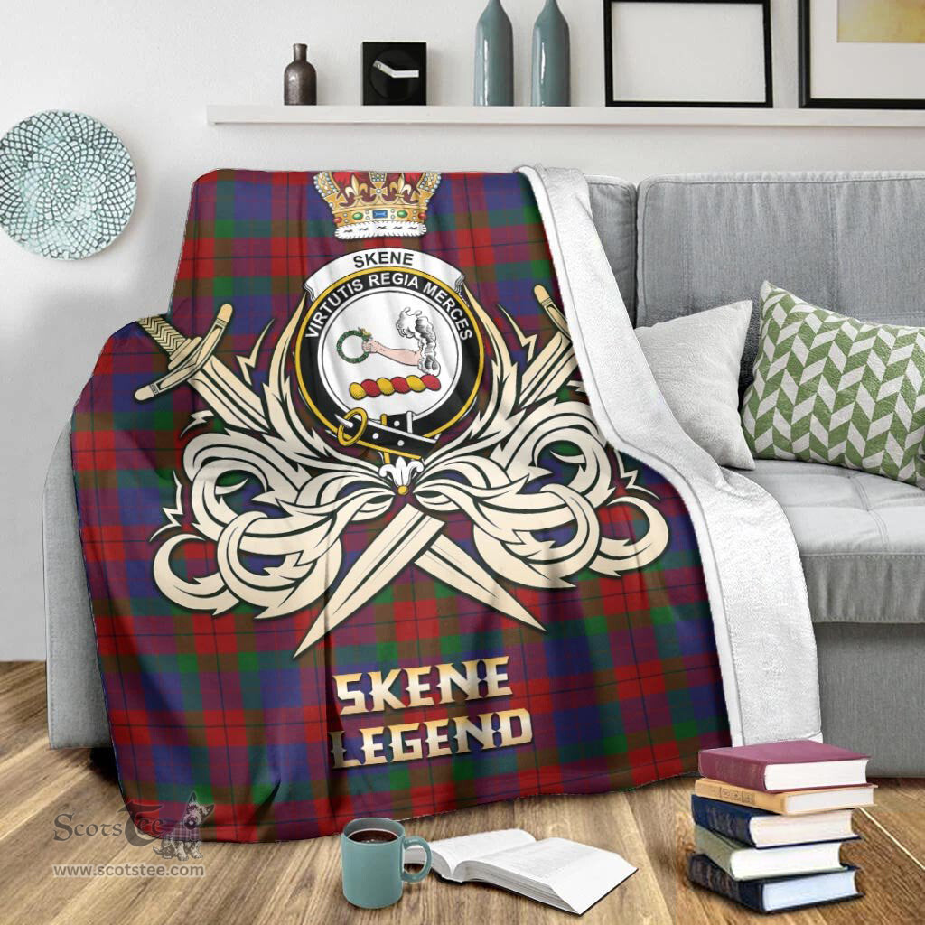 ScotsTee Shop Scottish Skene of Cromar Clan Crest Tartan Blanket The Golden Sword of Courageous Legacy Blanket