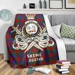 ScotsTee Shop Scottish Skene of Cromar Clan Crest Tartan Blanket The Golden Sword of Courageous Legacy Blanket