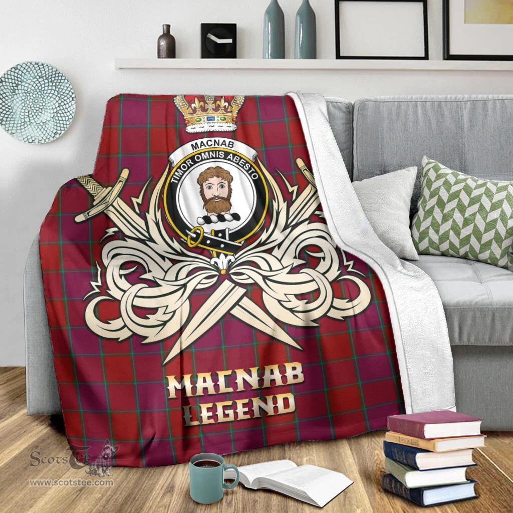 ScotsTee Shop Scottish MacNab Old Clan Crest Tartan Blanket The Golden Sword of Courageous Legacy Blanket