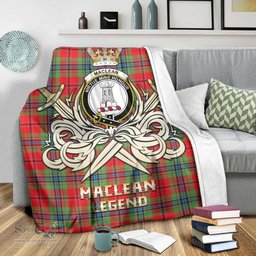 ScotsTee Shop Scottish MacLean of Duart Modern Clan Crest Tartan Blanket The Golden Sword of Courageous Legacy Blanket