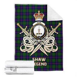 ScotsTee Shop Scottish Shaw Modern Clan Crest Tartan Blanket The Golden Sword of Courageous Legacy Blanket