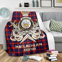 ScotsTee Shop Scottish MacLachlan Modern Clan Crest Tartan Blanket The Golden Sword of Courageous Legacy Blanket