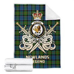 ScotsTee Shop Scottish Newlands of Lauriston Clan Crest Tartan Blanket The Golden Sword of Courageous Legacy Blanket