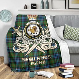 ScotsTee Shop Scottish Newlands of Lauriston Clan Crest Tartan Blanket The Golden Sword of Courageous Legacy Blanket