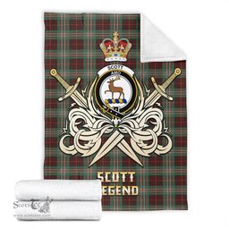ScotsTee Shop Scottish Scott Brown Ancient Clan Crest Tartan Blanket The Golden Sword of Courageous Legacy Blanket