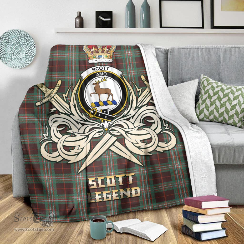 ScotsTee Shop Scottish Scott Brown Ancient Clan Crest Tartan Blanket The Golden Sword of Courageous Legacy Blanket