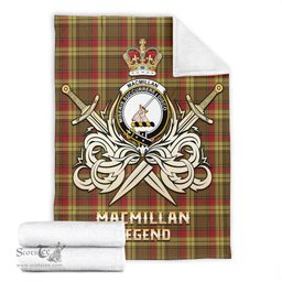 ScotsTee Shop Scottish MacMillan Old Weathered Clan Crest Tartan Blanket The Golden Sword of Courageous Legacy Blanket