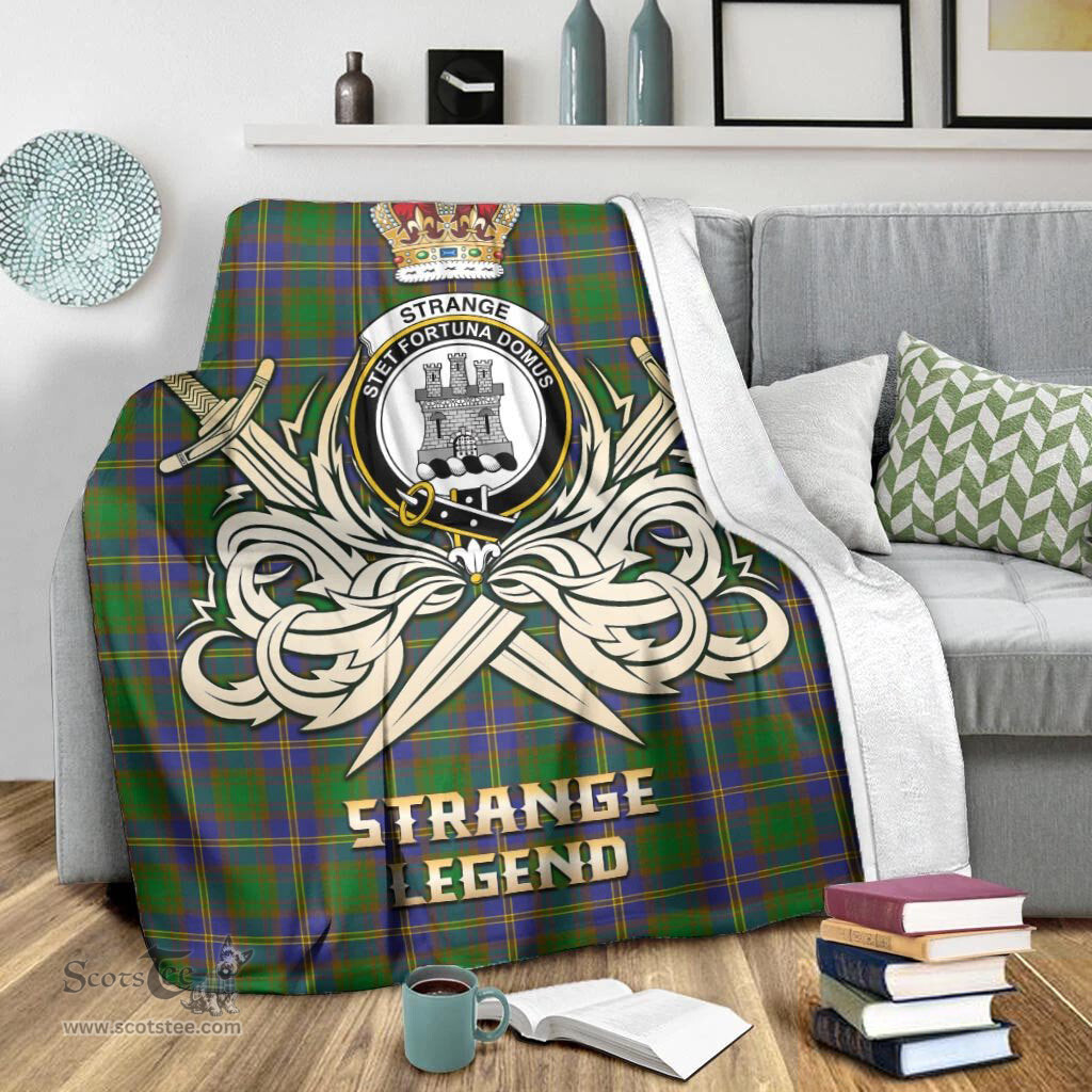 ScotsTee Shop Scottish Strange of Balkaskie Clan Crest Tartan Blanket The Golden Sword of Courageous Legacy Blanket
