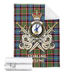ScotsTee Shop Scottish Stirling Bannockburn Clan Crest Tartan Blanket The Golden Sword of Courageous Legacy Blanket
