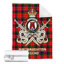 ScotsTee Shop Scottish MacNaughton Modern Clan Crest Tartan Blanket The Golden Sword of Courageous Legacy Blanket