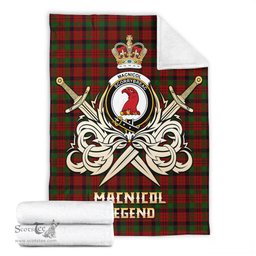 ScotsTee Shop Scottish MacNicol Clan Crest Tartan Blanket The Golden Sword of Courageous Legacy Blanket