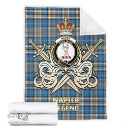 ScotsTee Shop Scottish Napier Ancient Clan Crest Tartan Blanket The Golden Sword of Courageous Legacy Blanket