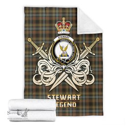 ScotsTee Shop Scottish Stewart Hunting Weathered Clan Crest Tartan Blanket The Golden Sword of Courageous Legacy Blanket