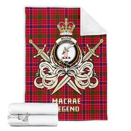 ScotsTee Shop Scottish MacRae Modern Clan Crest Tartan Blanket The Golden Sword of Courageous Legacy Blanket