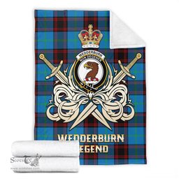 ScotsTee Shop Scottish Wedderburn Clan Crest Tartan Blanket The Golden Sword of Courageous Legacy Blanket