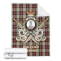 ScotsTee Shop Scottish MacLean Dress Clan Crest Tartan Blanket The Golden Sword of Courageous Legacy Blanket