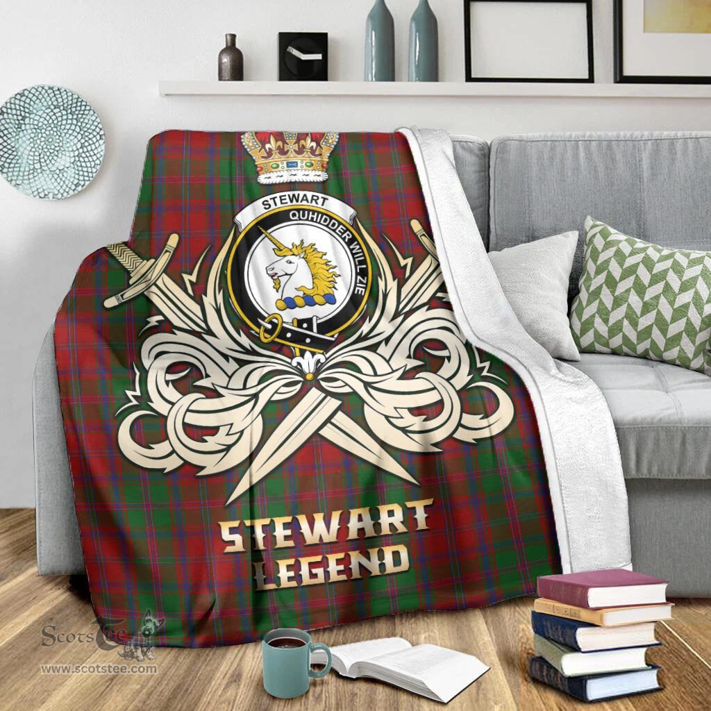 ScotsTee Shop Scottish Stewart of Appin Clan Crest Tartan Blanket The Golden Sword of Courageous Legacy Blanket