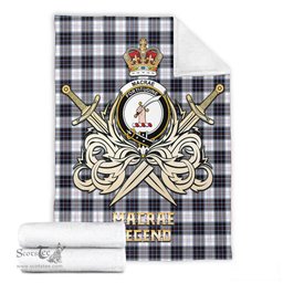 ScotsTee Shop Scottish MacRae Dress Modern Clan Crest Tartan Blanket The Golden Sword of Courageous Legacy Blanket