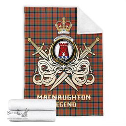 ScotsTee Shop Scottish MacNaughton Ancient Clan Crest Tartan Blanket The Golden Sword of Courageous Legacy Blanket