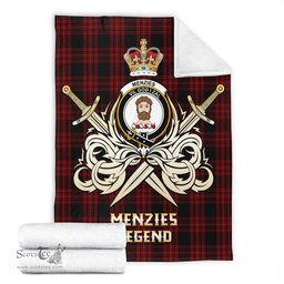 ScotsTee Shop Scottish Menzies Hunting Clan Crest Tartan Blanket The Golden Sword of Courageous Legacy Blanket