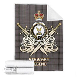 ScotsTee Shop Scottish Stewart Grey Clan Crest Tartan Blanket The Golden Sword of Courageous Legacy Blanket
