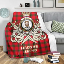 ScotsTee Shop Scottish MacNab Modern Clan Crest Tartan Blanket The Golden Sword of Courageous Legacy Blanket