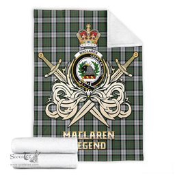 ScotsTee Shop Scottish MacLaren Dress Clan Crest Tartan Blanket The Golden Sword of Courageous Legacy Blanket