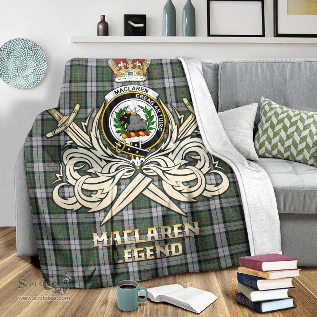 ScotsTee Shop Scottish MacLaren Dress Clan Crest Tartan Blanket The Golden Sword of Courageous Legacy Blanket