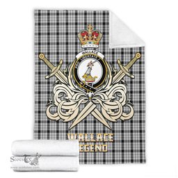 ScotsTee Shop Scottish Wallace Dress Clan Crest Tartan Blanket The Golden Sword of Courageous Legacy Blanket