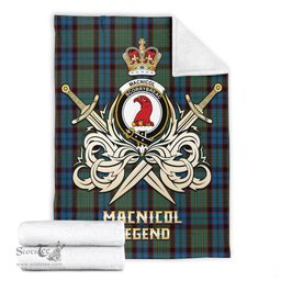 ScotsTee Shop Scottish MacNicol Hunting Clan Crest Tartan Blanket The Golden Sword of Courageous Legacy Blanket