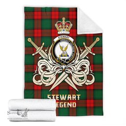 ScotsTee Shop Scottish Stewart Atholl Modern Clan Crest Tartan Blanket The Golden Sword of Courageous Legacy Blanket