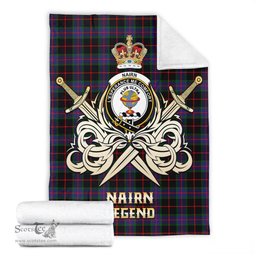 ScotsTee Shop Scottish Nairn Clan Crest Tartan Blanket The Golden Sword of Courageous Legacy Blanket