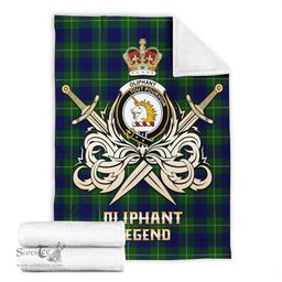 ScotsTee Shop Scottish Oliphant Modern Clan Crest Tartan Blanket The Golden Sword of Courageous Legacy Blanket