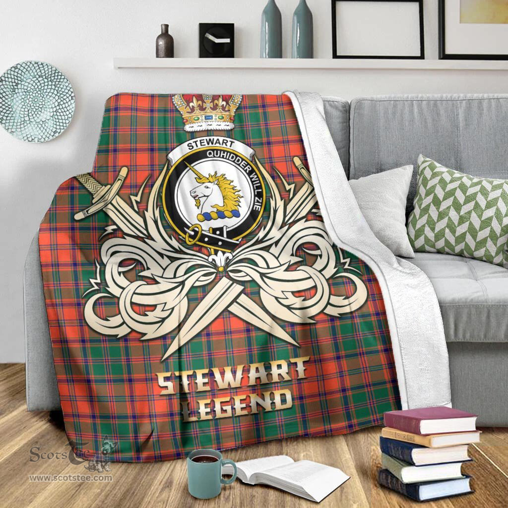 ScotsTee Shop Scottish Stewart of Appin Ancient Clan Crest Tartan Blanket The Golden Sword of Courageous Legacy Blanket