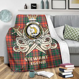 ScotsTee Shop Scottish Stewart of Appin Ancient Clan Crest Tartan Blanket The Golden Sword of Courageous Legacy Blanket