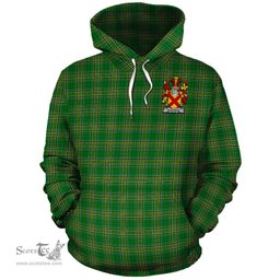 ScotsTee Shop Irish Eustace Coat of Arms Crest Ireland Hoodie Irish National Tartan Irish Hoodie