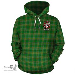 ScotsTee Shop Irish Behan Coat of Arms Crest Ireland Hoodie Irish National Tartan Irish Hoodie