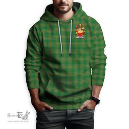 ScotsTee Shop Irish Carron Coat of Arms Crest Ireland Hoodie Irish National Tartan Irish Hoodie